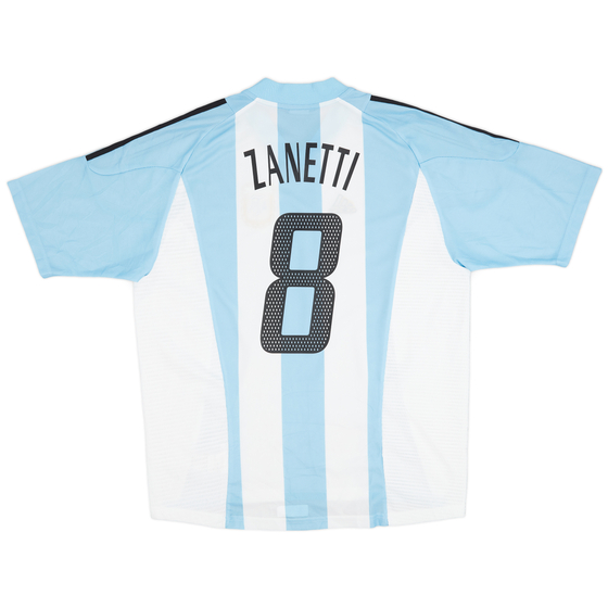 2002-04 Argentina Home Shirt Zanetti #8 - 9/10 - (L)
