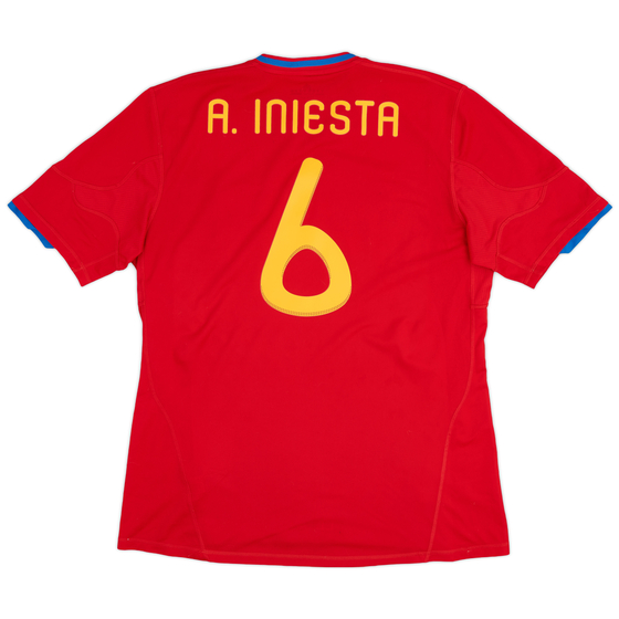 2009-10 Spain Home Shirt A.Iniesta #6 - 6/10 - (XL)