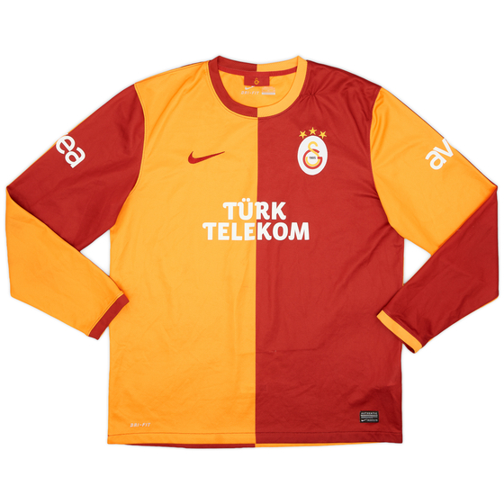 2013-14 Galatasaray Home L/S Shirt - 7/10 - (XL)