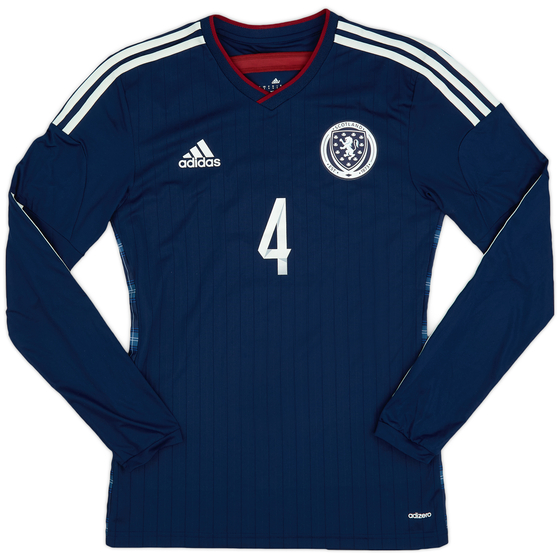 2014-15 Scotland Player Issue Home L/S Shirt #4 - 9/10 - (S)
