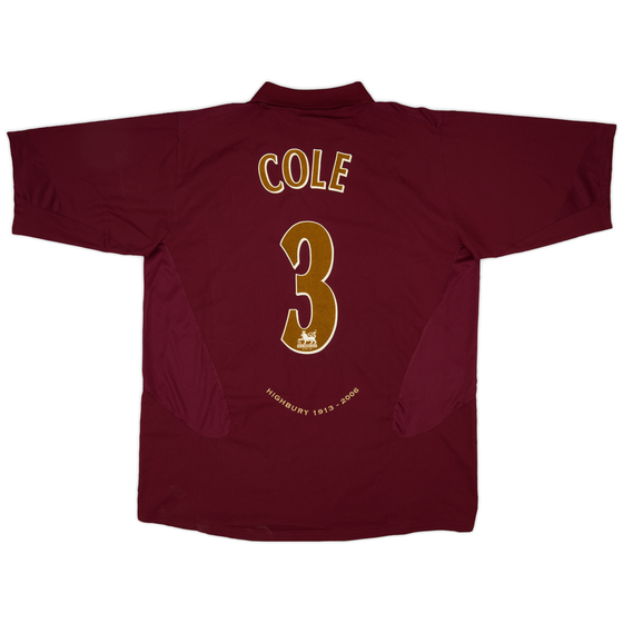 2005-06 Arsenal Home Shirt Cole #3 (XXL)