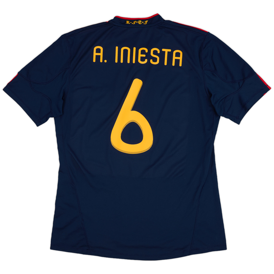 2010-11 Spain Away Shirt A.Iniesta #6 - 9/10 - (XL)
