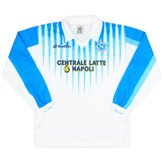 1996-97 Napoli Away L/S Shirt - 8/10 - (XL.Boys)