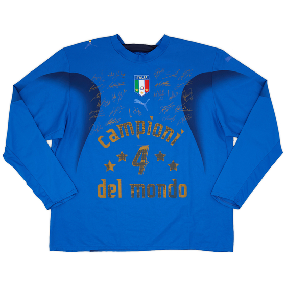 2006 Italy 'Campioni Del Mondo' 'Signed' Home L/S Shirt - 4/10 - (XXL)