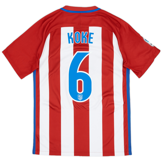 2016-17 Atletico Madrid Home Shirt Koke #6 - 8/10 - (S)