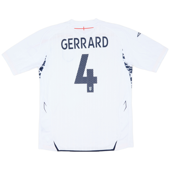 2007-09 England Home Shirt Gerrard #4 - 9/10 - (L)