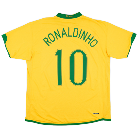 2006-08 Brazil Home Shirt Ronaldinho #10 - 6/10 - (XL)