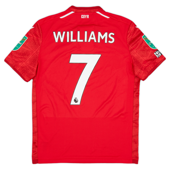 2022-23 Nottingham Forest Match Issue Carabao Cup Home Shirt Williams #7