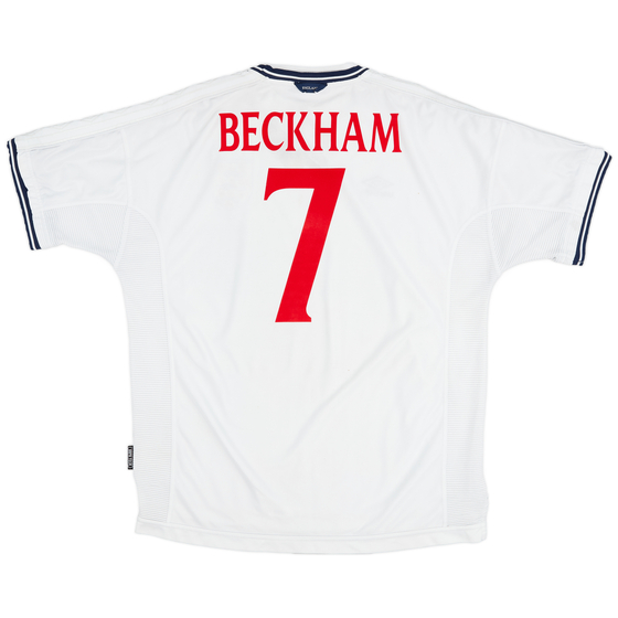 1999-01 England Home Shirt Beckham #7 - 7/10 - (XXL)