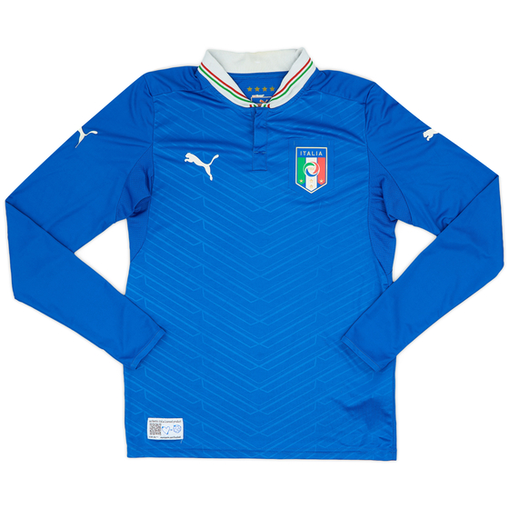 2012-13 Italy Home L/S Shirt - 8/10 - (S)