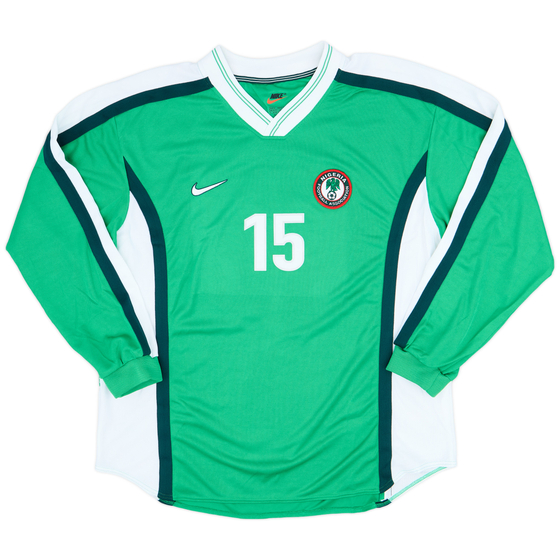 1998 Nigeria Player Issue Home L/S Shirt #15 - 9/10 - (XL)