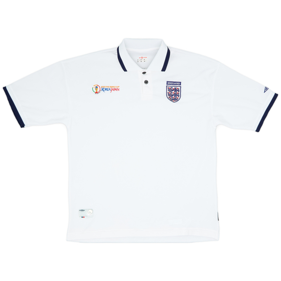 2002-03 England Umbro 'World Cup Korea Japan' Polo Shirt - 7/10 - (XL)