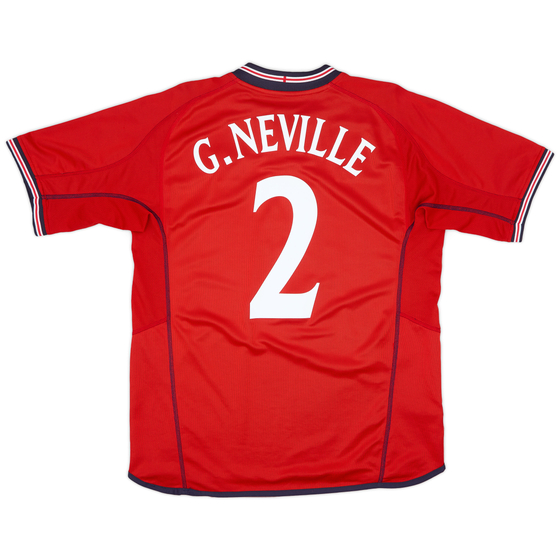 2002-04 England Away Shirt G.Neville #2 - 9/10 - (XL)