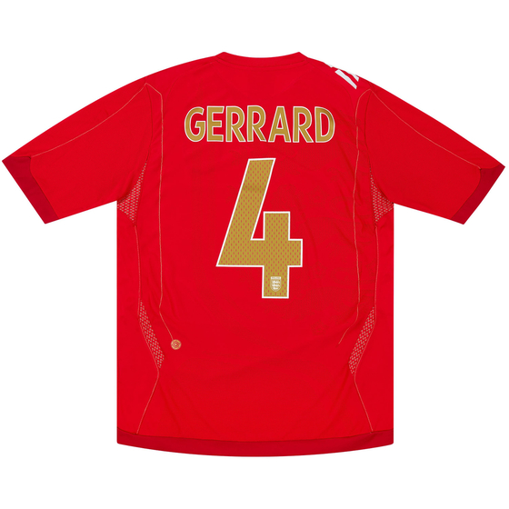 2006-08 England Away Shirt Gerrard #4