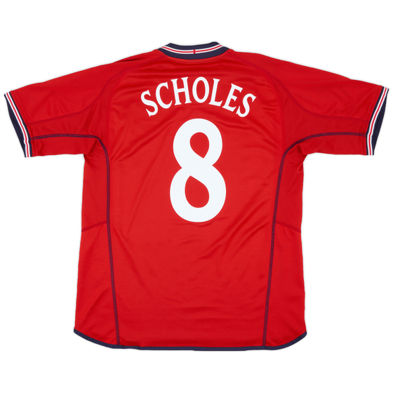 2002-04 England Away Shirt Scholes #8 - 8/10 - (L)