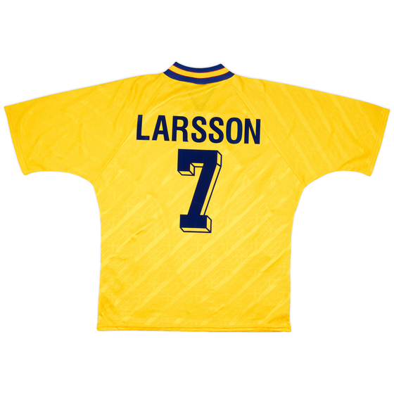 1994-96 Sweden Signed Home Shirt Larsson #7 - 8/10 - (XL)