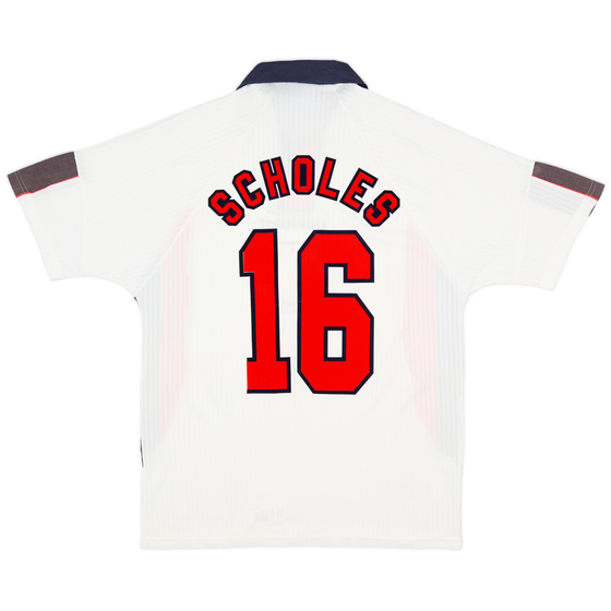 1997-99 England Home Shirt Scholes #16 - 5/10 - (L)
