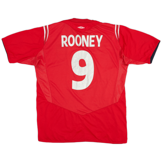 2004-06 England Away L/S Shirt Rooney #9 - 6/10 - (M)