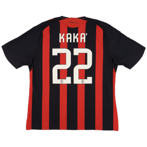 2008-09 AC Milan Home Shirt Kaka #22 - 4/10 - (XL)