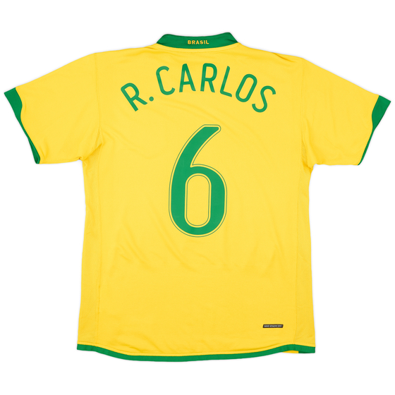 2006-08 Brazil Home Shirt R.Carlos #6 - 8/10 - (M)