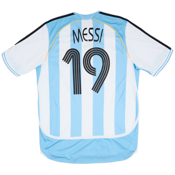 2005-07 Argentina Home Shirt Messi #19 - 9/10 - (L)