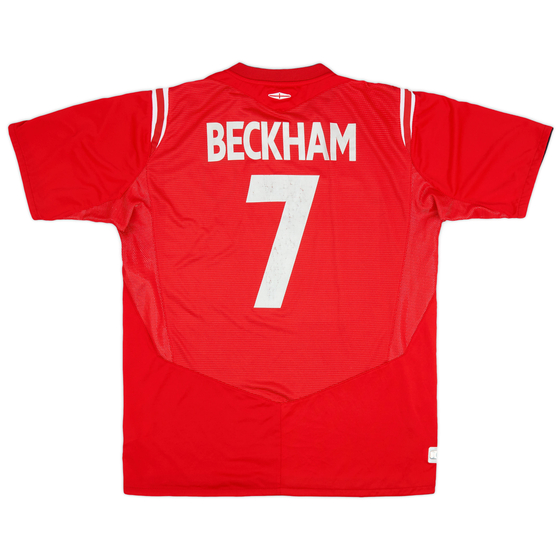 2004-06 England Away Shirt Beckham #7 - 7/10 - (L)