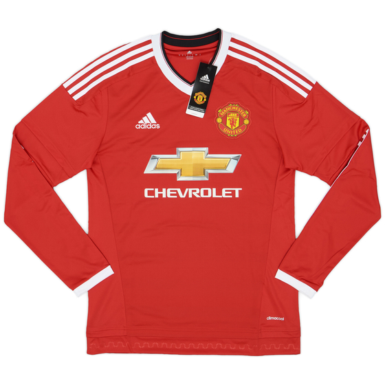2015-16 Manchester United Home L/S Shirt (S)