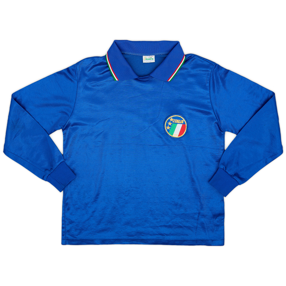 1986-91 Italy Home L/S Shirt - 9/10 - (S)