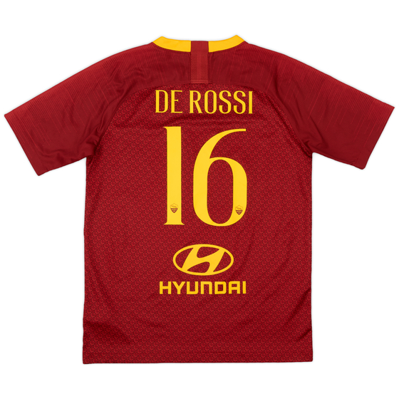 2018-19 Roma Home Shirt De Rossi #16 - 9/10 - (XL.Boys)