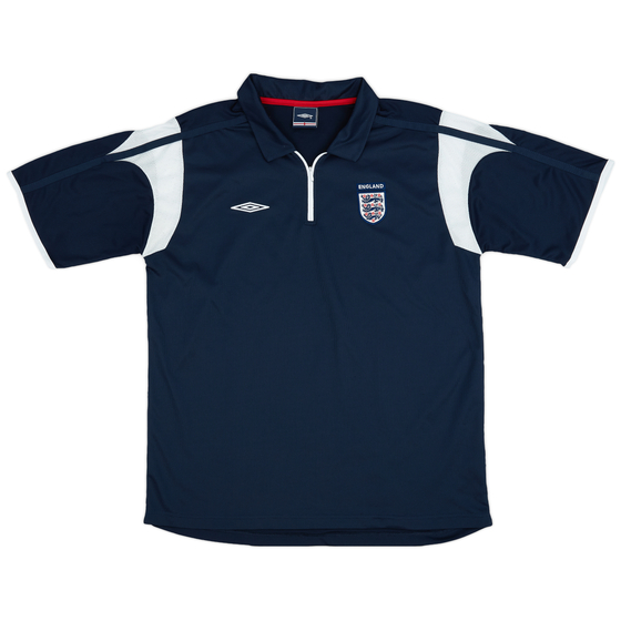 2004-06 England Umbro 1/4 Zip Polo Shirt - 8/10 - (L)
