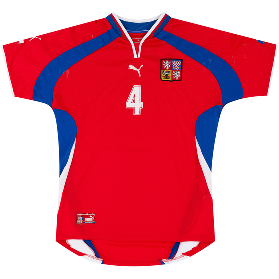2002 Czech Republic Match Issue Home Shirt #4 (Jankulovski) v Italy