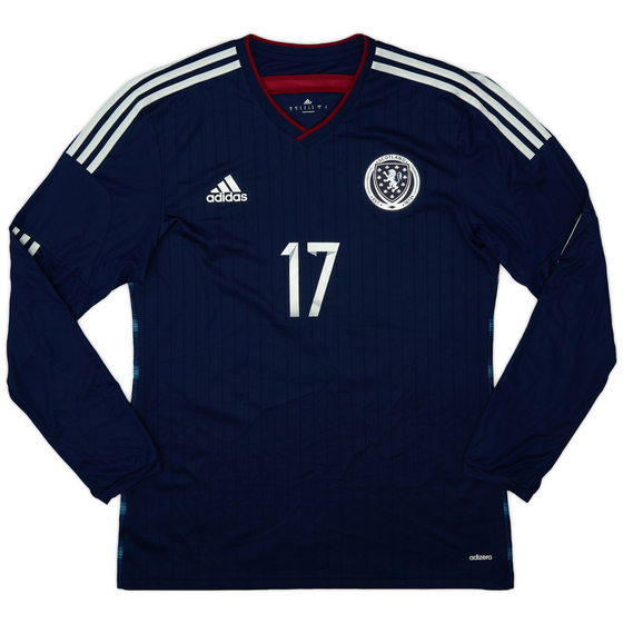2014-15 Scotland Player Issue Home L/S Shirt #17 - 10/10 - (L)
