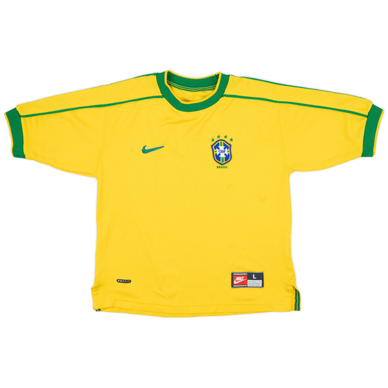 1998-00 Brazil Home Shirt - 7/10 - (L.Boys)
