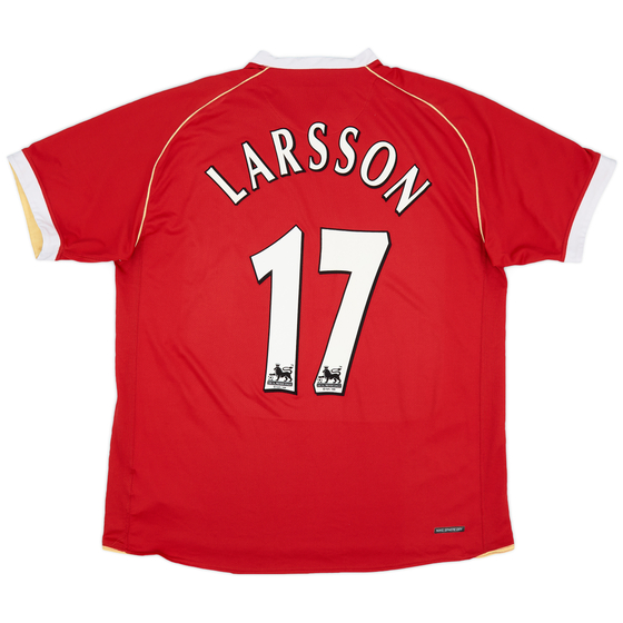 2006-07 Manchester United Home Shirt Larsson #17 - 8/10 - (L)