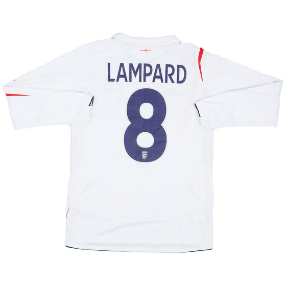 2005-07 England Home L/S Shirt Lampard #8 - 6/10 - (S)