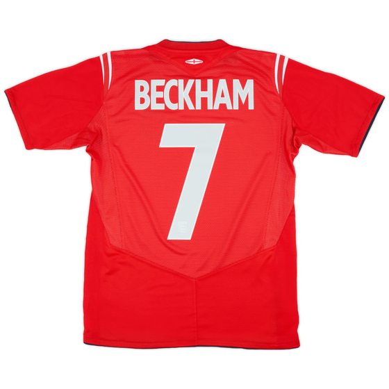 2004-06 England Away Shirt Beckham #7 - 9/10 - (XL.Boys)
