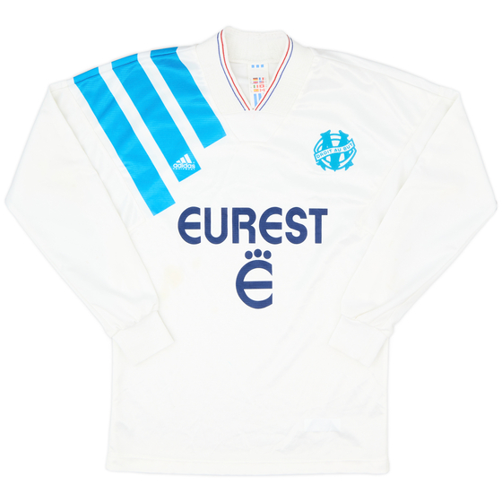 1993-94 Olympique Marseille Home L/S Shirt - 8/10 - (L.Boys)