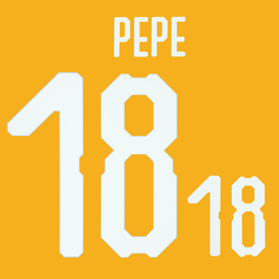 2018-19 Ivory Coast Home Pepe #18 Name Set