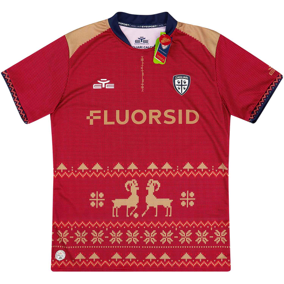 2022-23 Cagliari Eye 'Christmas Edition' Pre-Match Shirt