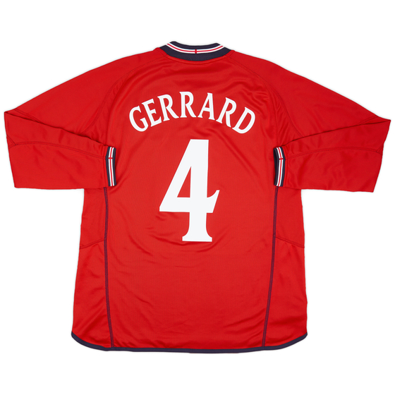 2002-04 England Away L/S Shirt Gerrard #4 - 6/10 - (L)