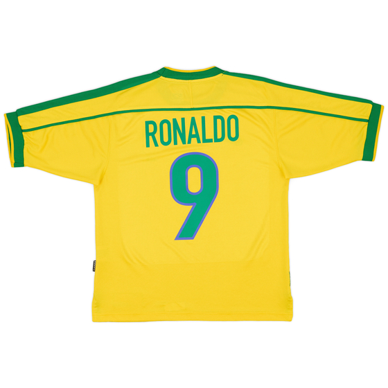 1998-00 Brazil Home Shirt Ronaldo #9 - 9/10 - (S)