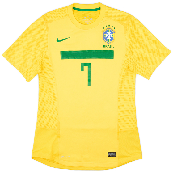 2011 Brazil Player Issue Home Shirt #7 - 8/10 - (L)