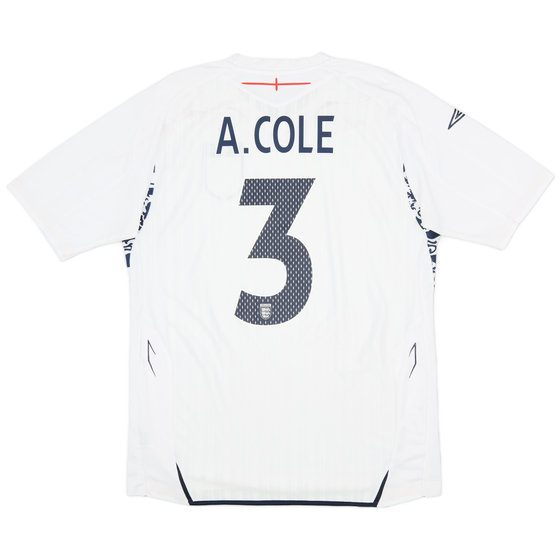 2007-09 England Home Shirt A.Cole #3 - 8/10 - (L)