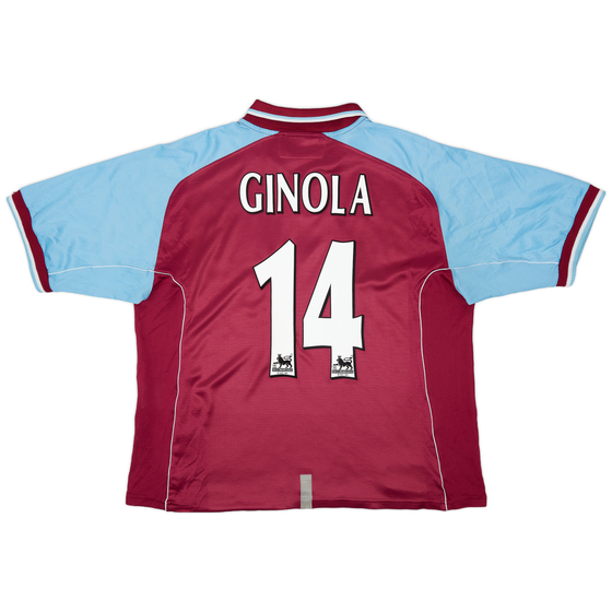 2000-01 Aston Villa Home Shirt Ginola #14 - 7/10 - (XL)