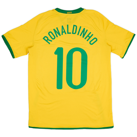 2008-10 Brazil Home Shirt Ronaldinho #10 - 7/10 - (M)
