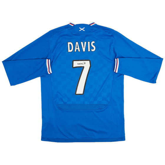 2009-10 Rangers Home L/S Shirt Davis #7 - 6/10 - (M)