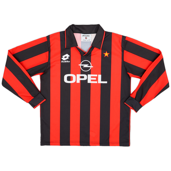 1993-94 AC Milan Home L/S Shirt - 9/10 - (XL.Boys)