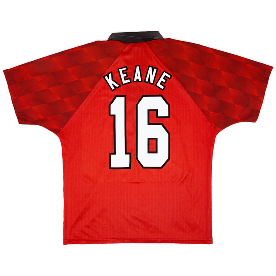 1996-98 Manchester United Home Shirt Keane #16 - 7/10 - (L)