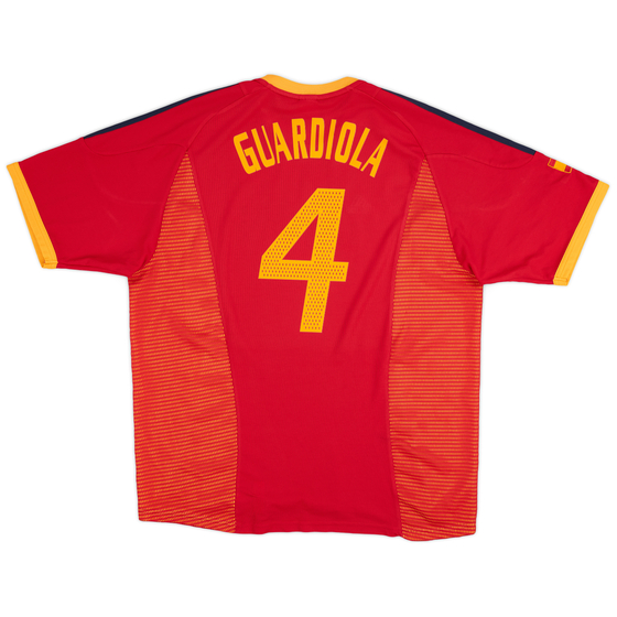 2002-04 Spain Home Shirt Guardiola #4 - 8/10 - (XL)