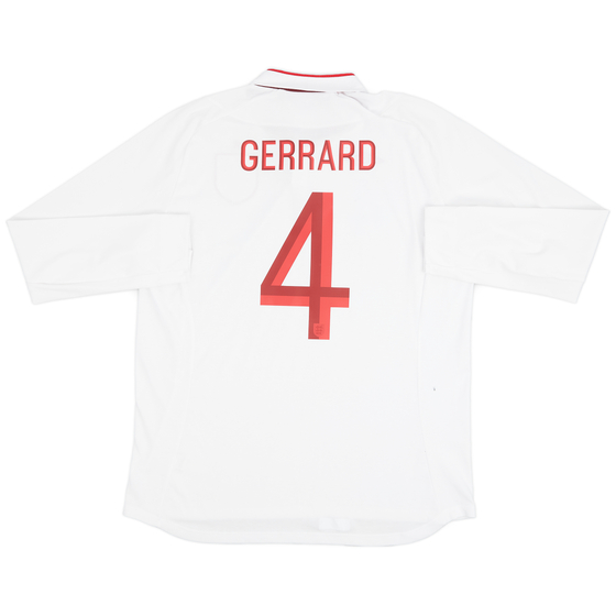 2012-13 England Home L/S Shirt Gerrard #4 - 9/10 - (XL)